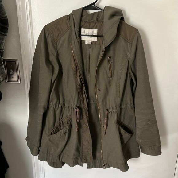 Jackets & Blazers - Green army jacket with hood